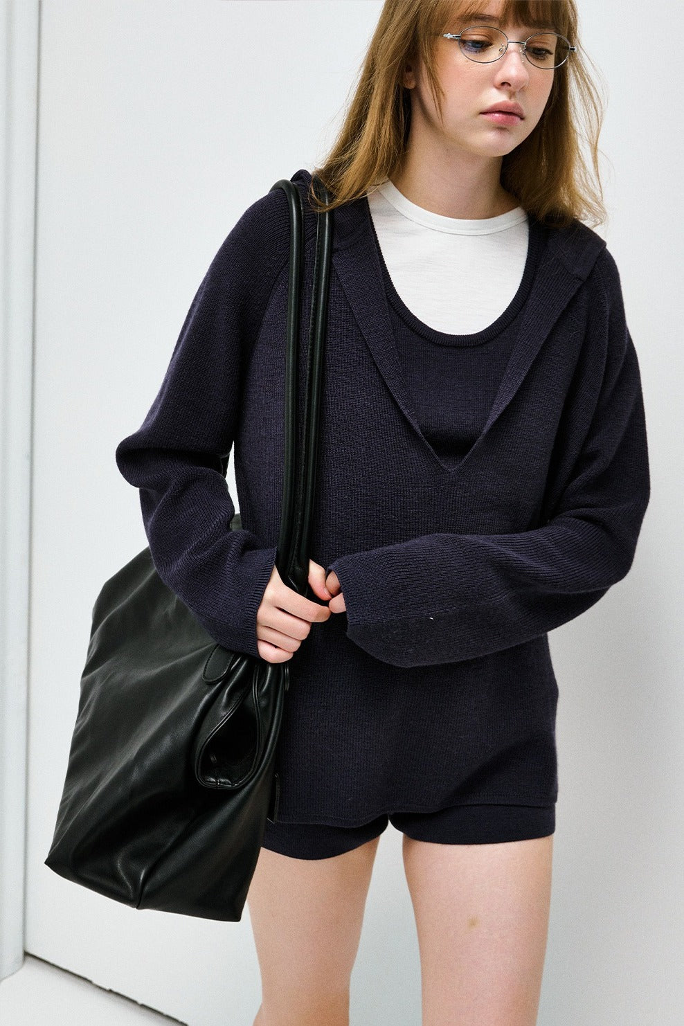 Relaxed wool-blend knit pullover | 3 color