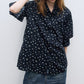 100% cotton floral pattern tie collar shirt | 2 color