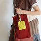 Vintage-style patchwork tote bag