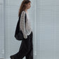 Wool blend lightweight loose-fit striped knitwear | 4 color