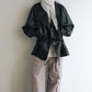 Lyocell-cotton scarf collar loose V-neck shirt | 3 color