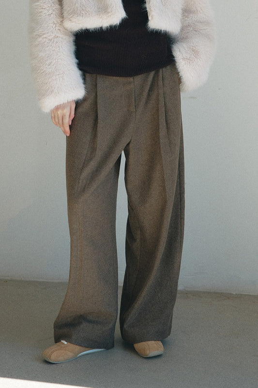 Chic herringbone texture wide-leg pants | 3 color