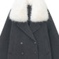 Wool blend oversized collar jacket | 2 color
