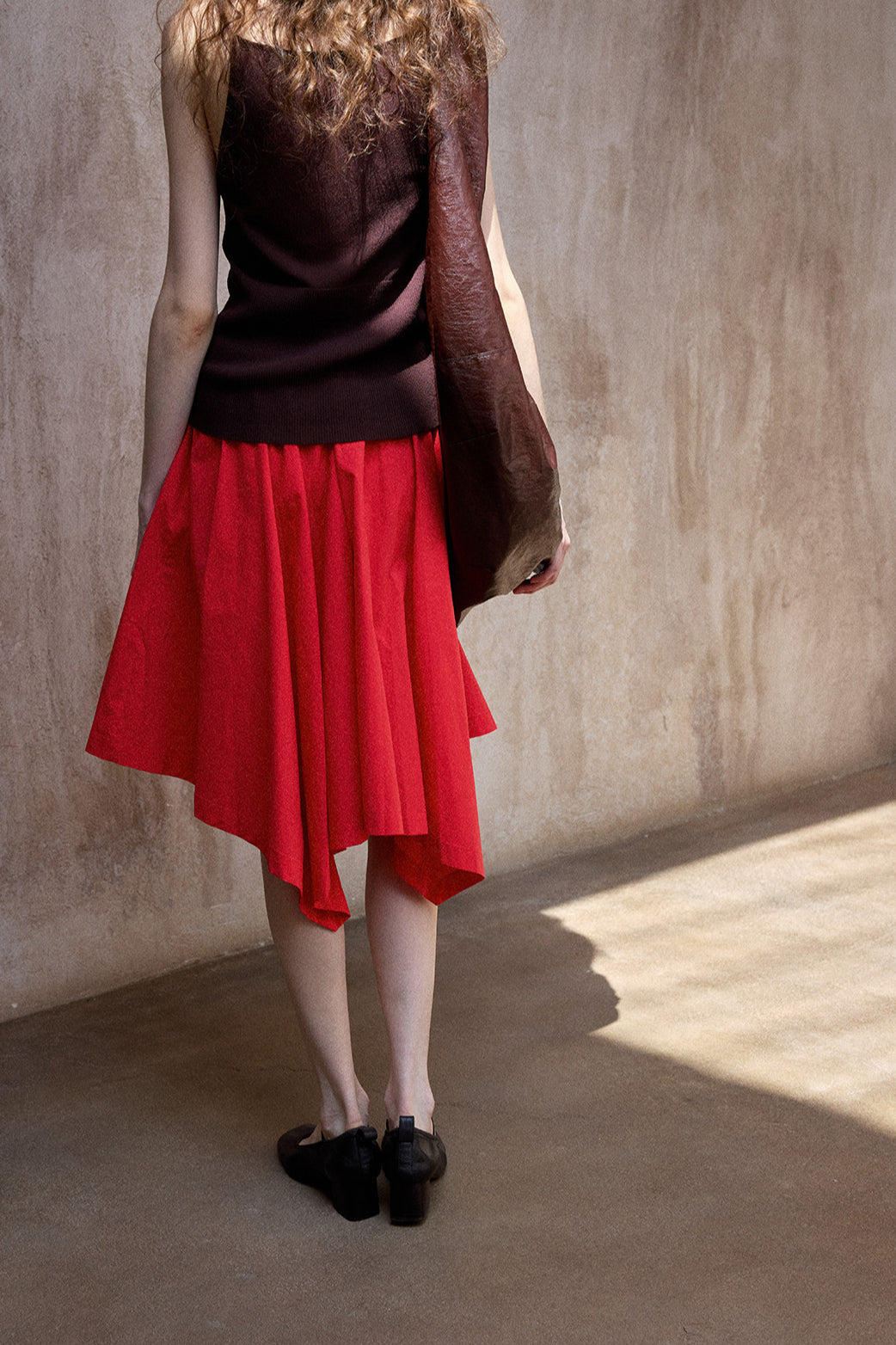 "Ohmi Bleach" cotton handkerchief-style midi skirt | 3 color