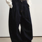 Cotton blend ultra-wide-leg silhouetted jeans | 2 color