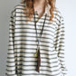 100% cotton loose-fit stripe pattern polo t-shirt | 4 color