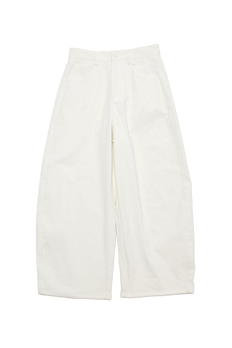 High-waisted corduroy curved-leg casual pants | 3 color