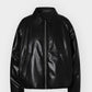 Sleek biker style padding PU jacket | 2 color