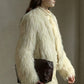Fluffy raccoon fur double-sided woven jacket | 5 color