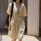 100% cotton pockets U-neck casual dress | 2 color