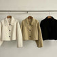 Wool blend lapel cropped fit jacket | 3 color