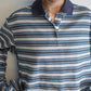 Cotton blend color-block retro polo T-shirt | 3 color