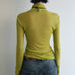 Wool containing lightweight soft high-neck knit top | 6 color