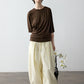 Cotton blend soft irregular hem T-shirt | 4 color