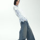 Cotton extra relaxed straight-leg fleece jeans | 2 color