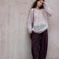 Cotton blend cocoon shape lace waist loose pants | 5 color