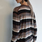 Lightweight slightly sheer stripe knit T-shirt | 4 color
