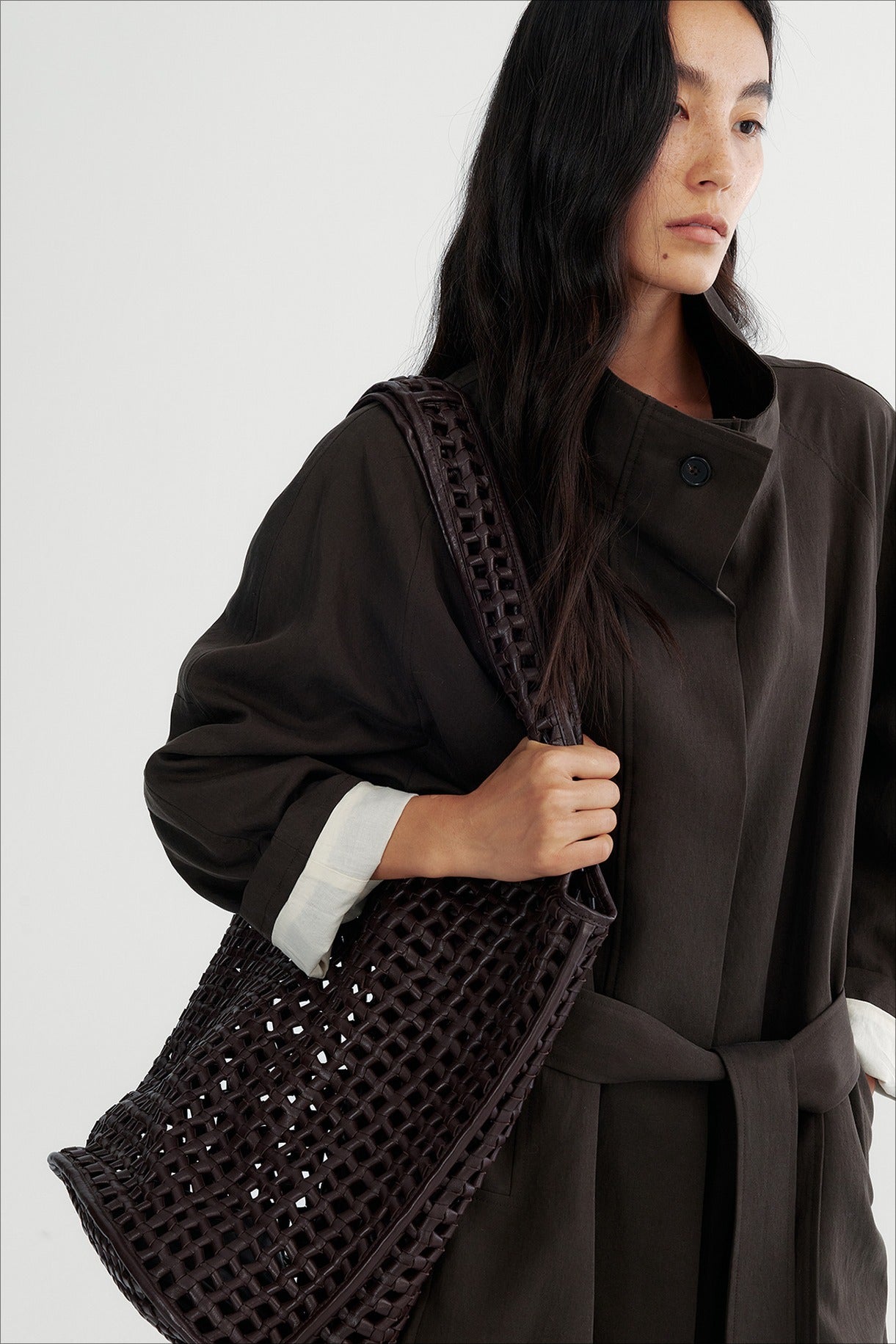 Minimalist style drape trench coat | 2 color