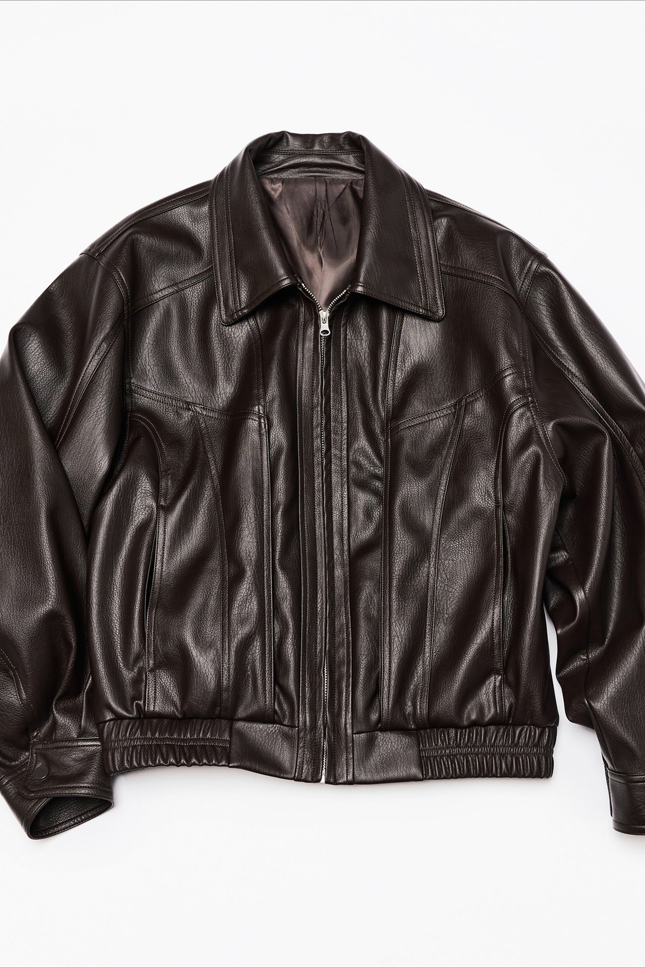 Snug fit cool style matte PU bomber jacket | 2 color