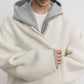 Sheep wool-riched double-sided cocoon shape coat | 2 color