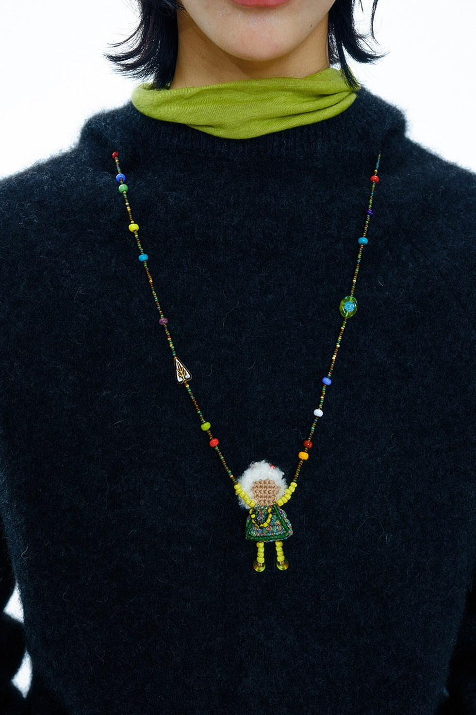 Hand-crocheted plush pendant necklace | 2 color