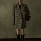 Wool containing plaid pattern super loose blazer | 2 color
