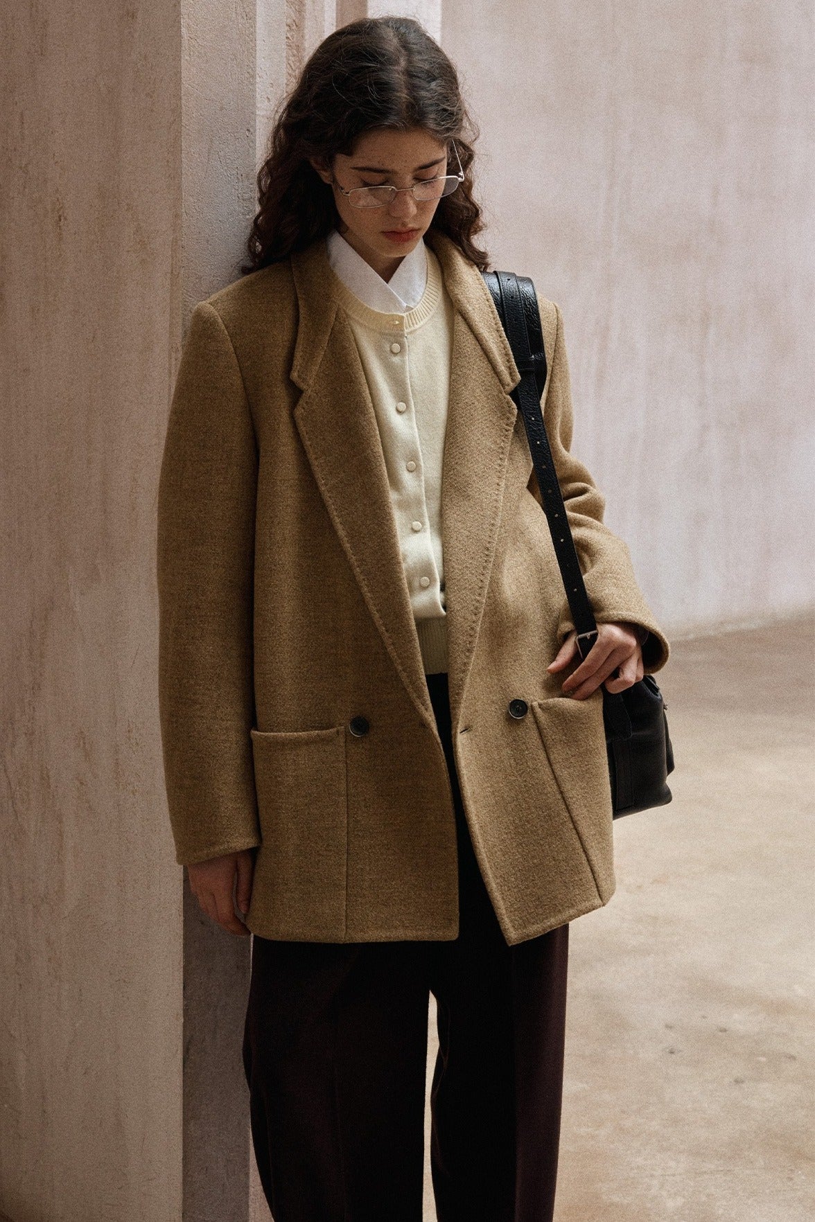 100% wool structured minimalist design jacket | 2 color