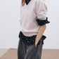 100% cotton floral pattern tie collar shirt | 2 color