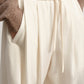 Soft drape elastic drawstring waist casual pants | 4 color