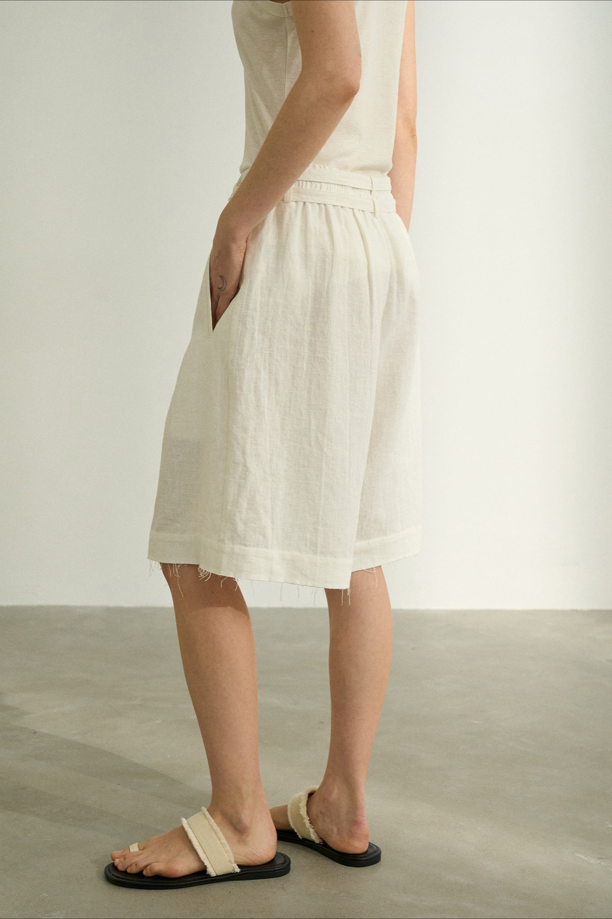 Raime blend lyocell wide leg shorts | 2 color