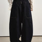Cotton blend ultra-wide-leg silhouetted jeans | 2 color