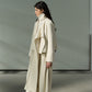 Wool blend silk and rabbit hair double-sided scarf collar jacket | 2 color