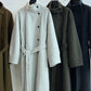 Wool & alpaca double-side fabric stand collar overcoat | 4 color