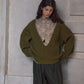 100% wool cozy loose-fit V-neck sweater | 4 color
