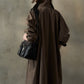 Double-sided cotton blend oversized fit large lapel trench coat | 2 color