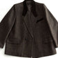 Wool blend loose-fit contrasting design jacket | 2 color