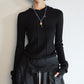 Wool blend rib hoodie slim knitwear | 5 color