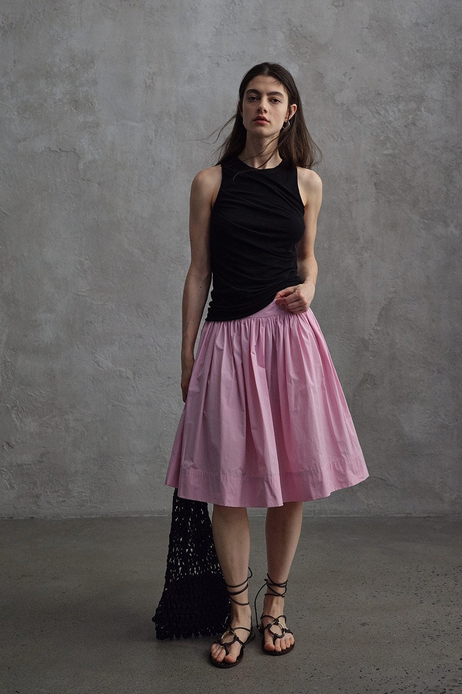 Jupe midi trapèze taille haute | 3 couleurs