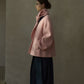 100% wool silhouetted V neck jacket with a scarf | 5 color