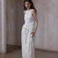Cotton blend cocoon shape lace waist loose pants | 5 color
