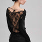 Viscose blend elegant sheer back top