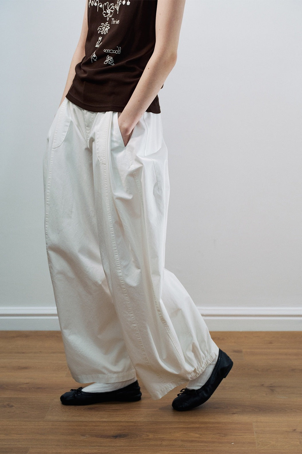 100% cotton cocoon shape loose pants | 5 color