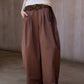 Cotton blend linen relaxed-fit pants | 3 color