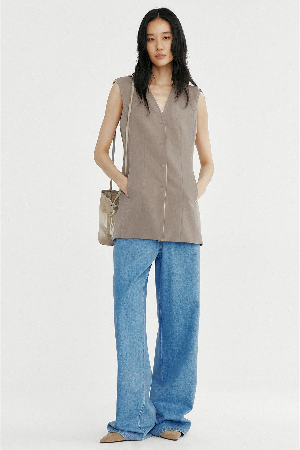 Sleek fit defined waist vest | 2 color