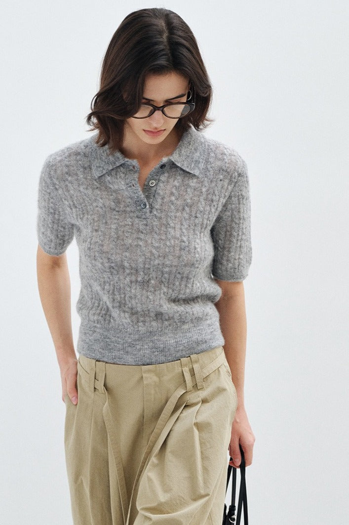 Polo confortable en mélange d'alpaga | 5 couleurs