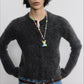 Sheep wool blend mohair elastic soft cardigan | 3 color