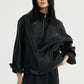 PU blend sleek panel retro style jacket | 2 color