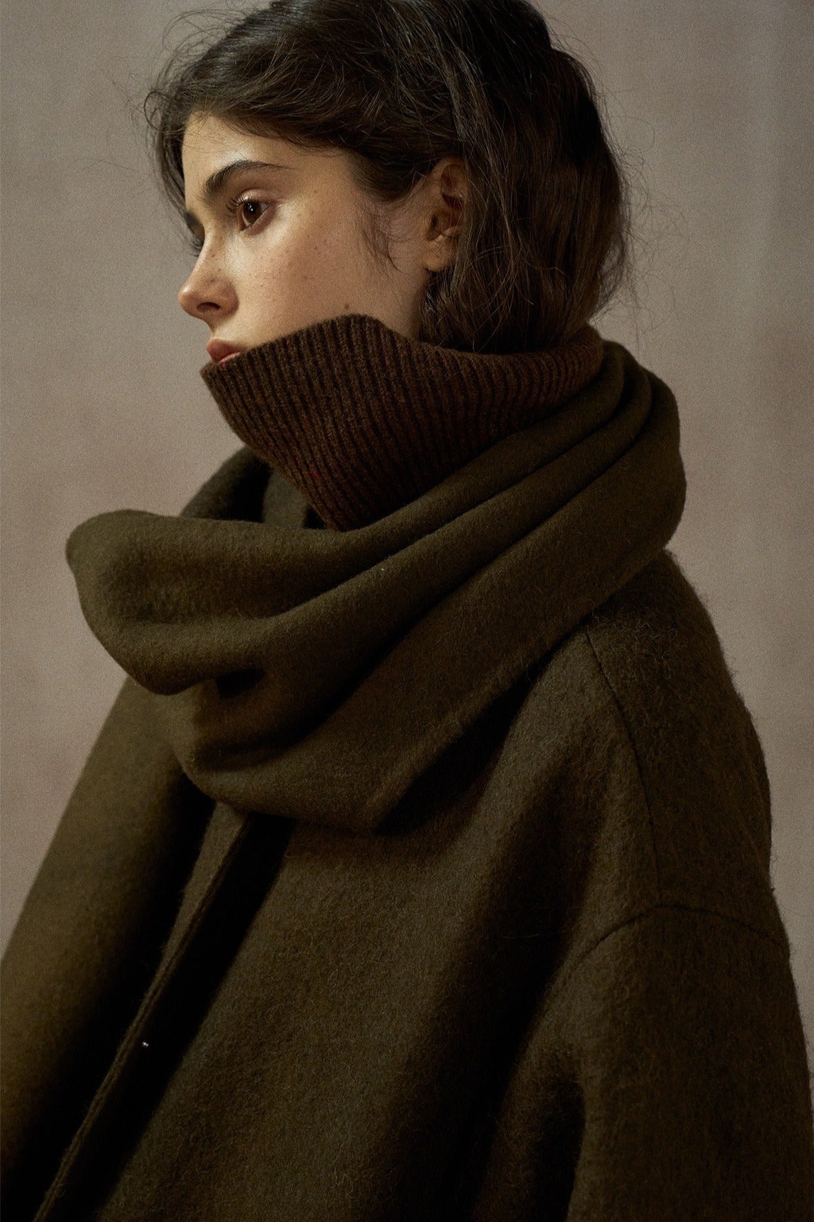 Wool blend double-faced mid-length coat | 3 color