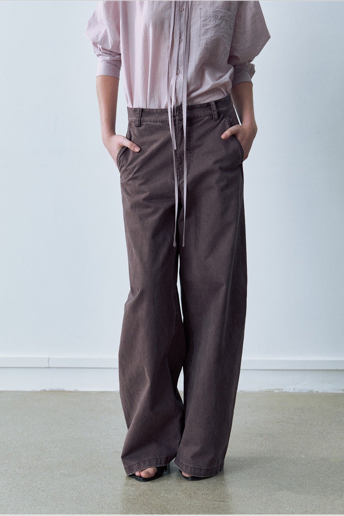 100% cotton curved-leg pants | 4 color