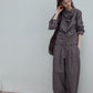 100% cotton cocoon shape pleats casual pants | 3 color